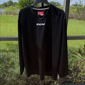 CCM Black Long-Sleeve V-Neck Hockey Jersey